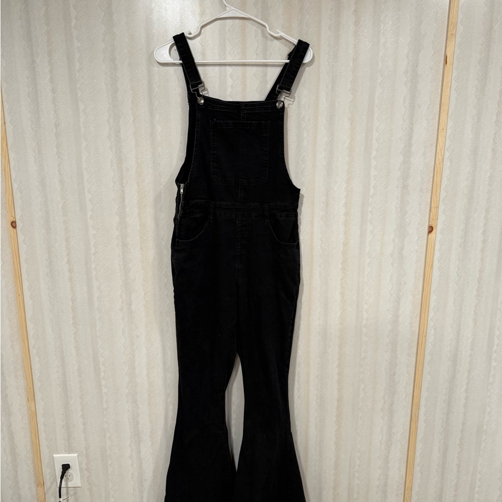 Pink Lily Black Denim Overalls